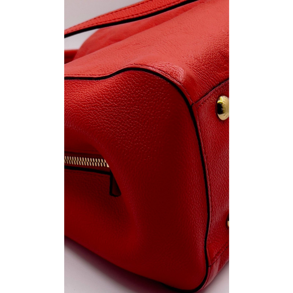 Louis Vuitton Red Montaigne Monogram MM Leather Tote Bag - Picture 6 of 12